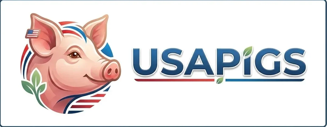 USAPigs logo representing pig farming education and resources in the United States
