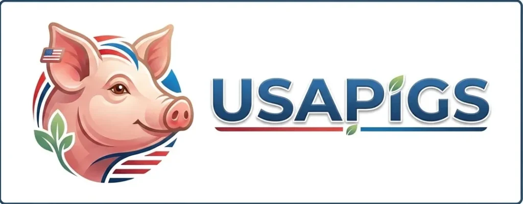 USAPigs logo representing pig farming education and resources in the United States