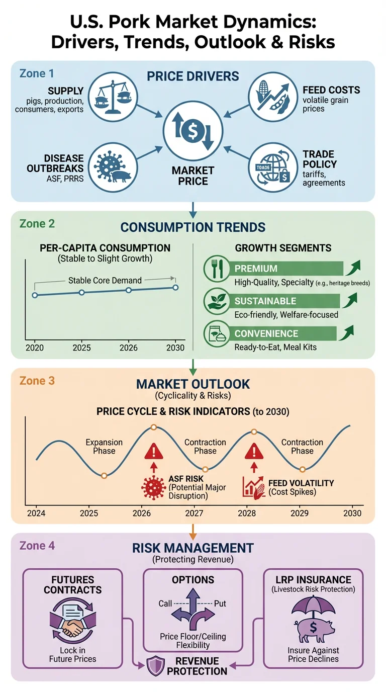 U.S. pork market prices and consumption trends with risk management factors