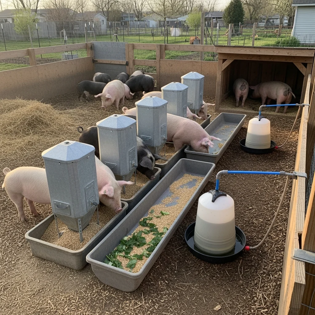 Small-Scale Pig Farming USA – Feeding and watering systems for backyard pigs