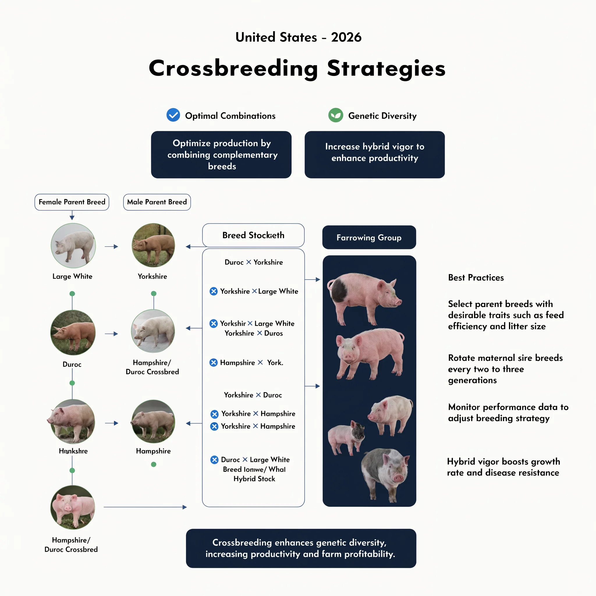 Crossbreeding strategies for pig farms USA 2026