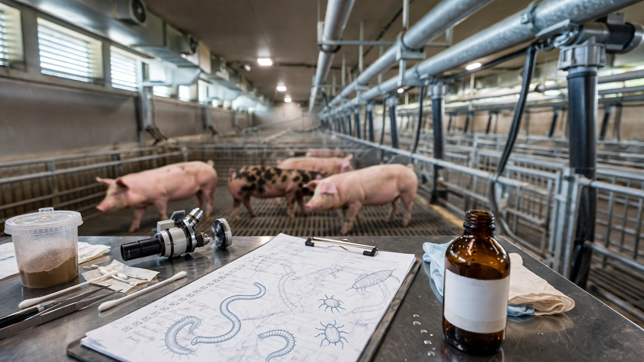 pig parasite management diagnosis and approved treatment label coverage