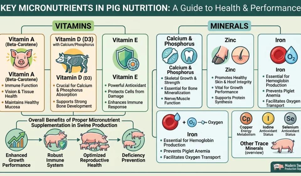 Vitamins and Minerals for Pigs: What They Need and Why It Matters A pig nutrition concept showing essential vitamins and minerals for pig health, including feed supplements, growth support, and immune system development