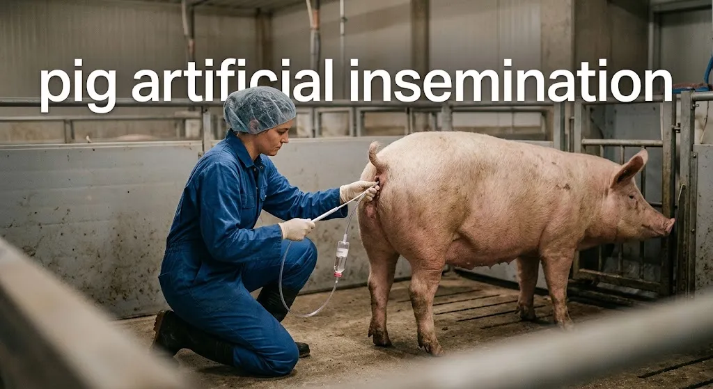 pig artificial insemination in a commercial sow breeding facility