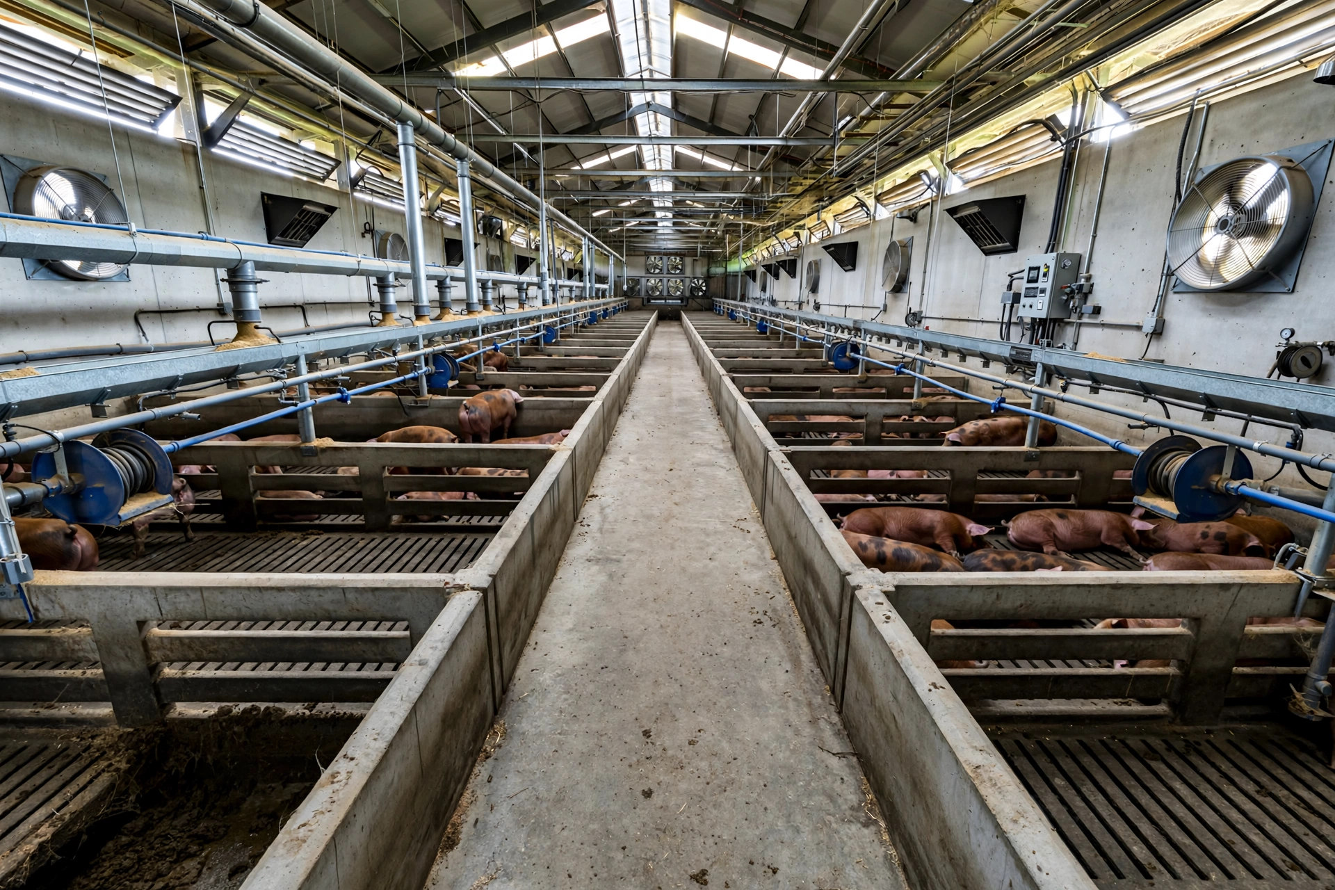 Contract pig farming grower responsibilities including barn ventilation feeding and manure systems