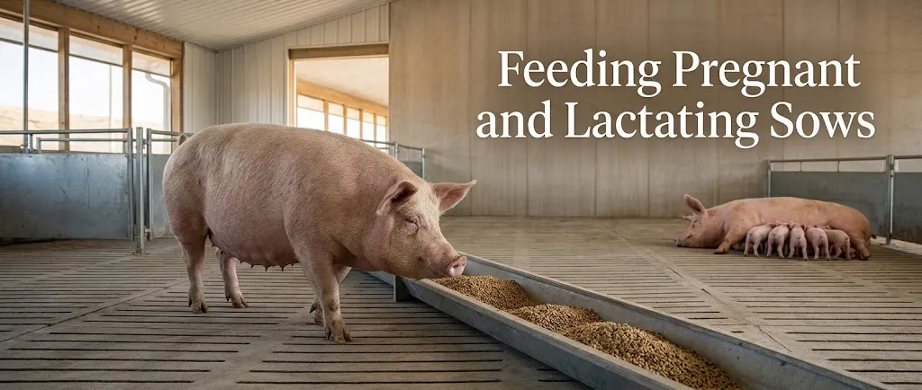 Feeding pregnant and lactating sows in a modern U.S. pig farm