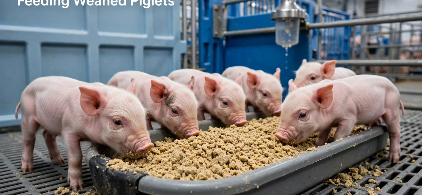 Feeding newly weaned piglets during the first 60 hours after weaning
