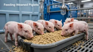 Feeding newly weaned piglets during the first 60 hours after weaning