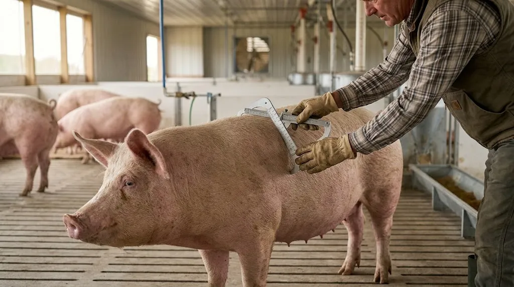 Measuring sow body condition and backfat before farrowing