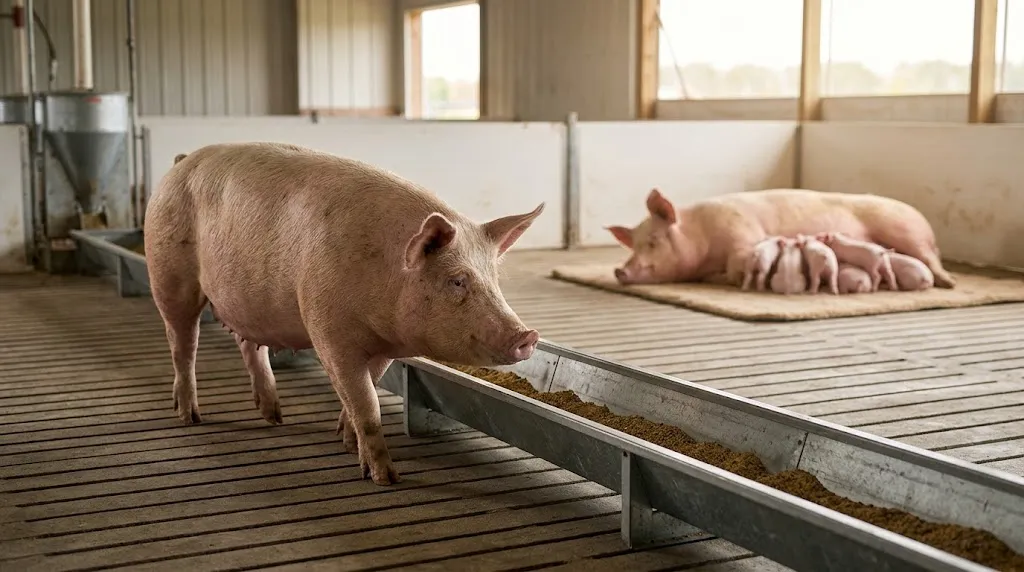 Feeding decision for pregnant and lactating sows based on body condition