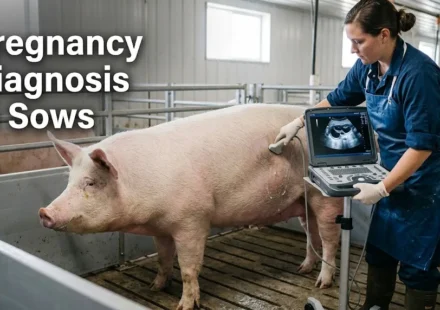 Pregnancy Diagnosis in Sows using real-time B-mode ultrasound on a commercial pig farm