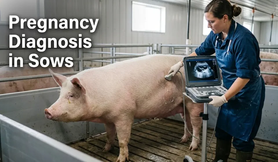 Pregnancy Diagnosis in Sows using real-time B-mode ultrasound on a commercial pig farm
