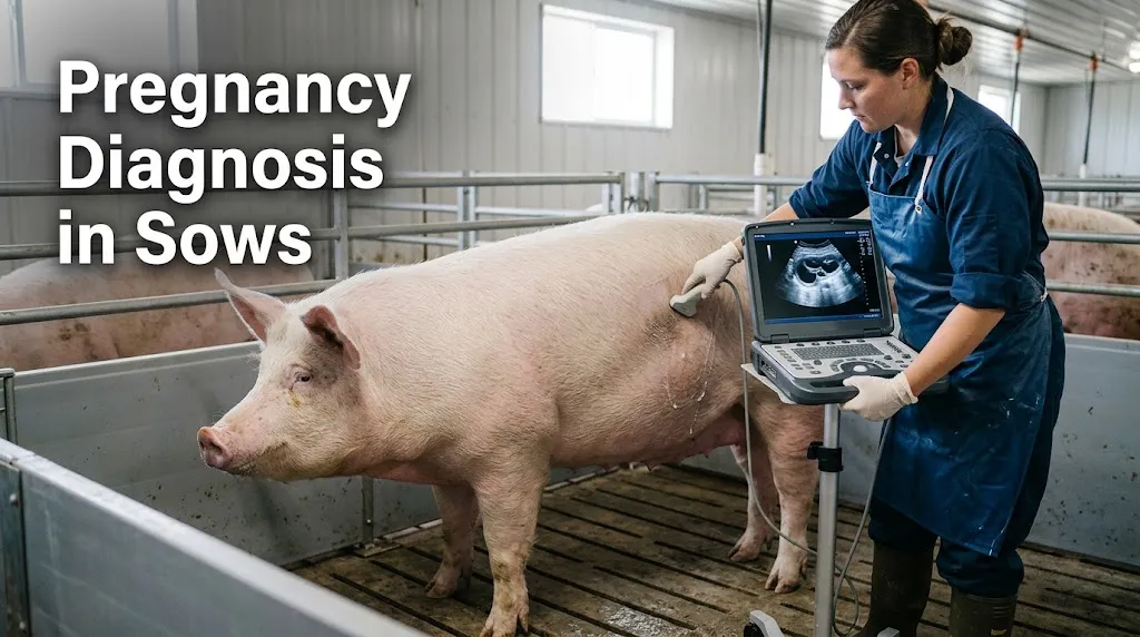 Pregnancy Diagnosis in Sows using real-time B-mode ultrasound on a commercial pig farm