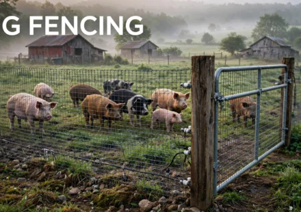 Pig fencing on a small U.S. farm